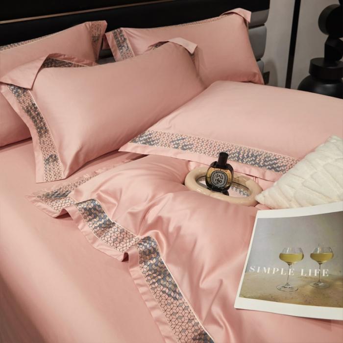 91家纺网 家纺一手货源 找家纺 新款100支长绒棉宽边刺绣套件