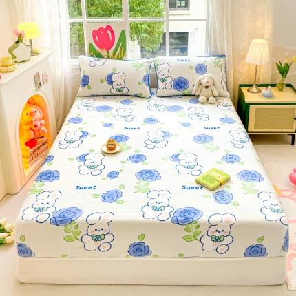 91家纺网 家纺一手货源 找家纺 总 安哆啦家纺 2024新款高克重牛奶绒印花单床笠