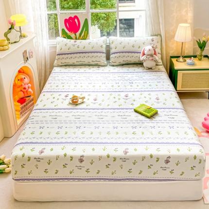 91家纺网 家纺一手货源 找家纺 总 安哆啦家纺 2024新款高克重牛奶绒印花单床笠