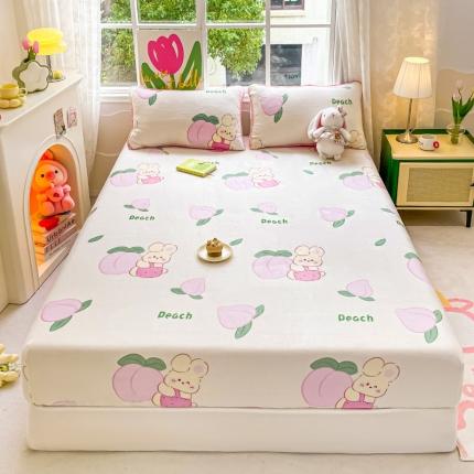 91家纺网 家纺一手货源 找家纺 总 安哆啦家纺 2024新款高克重牛奶绒印花单床笠