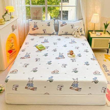 91家纺网 家纺一手货源 找家纺 总 安哆啦家纺 2024新款高克重牛奶绒印花单床笠