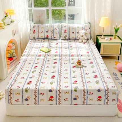 安哆啦家纺 2024新款高克重牛奶绒印花单床笠 爱丽丝梦游仙境