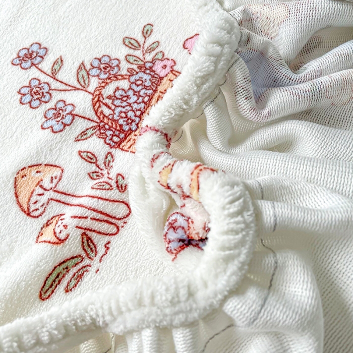 91家纺网 家纺一手货源 找家纺 安哆啦家纺 2024新款高克重牛奶绒印花单床笠 狐狸小姐的花园