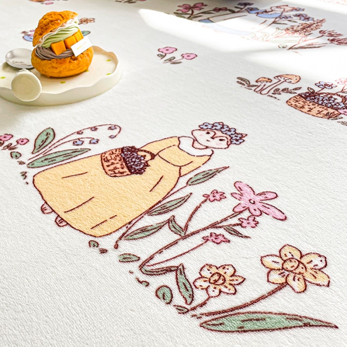 91家纺网 家纺一手货源 找家纺 安哆啦家纺 2024新款高克重牛奶绒印花单床笠 狐狸小姐的花园