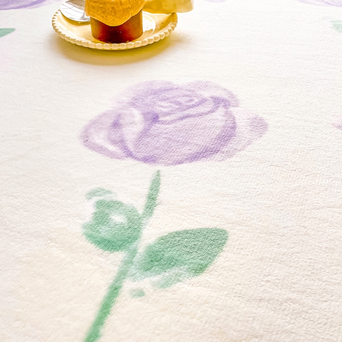 91家纺网 家纺一手货源 找家纺 安哆啦家纺 2024新款高克重牛奶绒印花单床笠 紫色郁金香