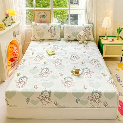 安哆啦家纺 2024新款高克重牛奶绒印花单床笠 心花怒放