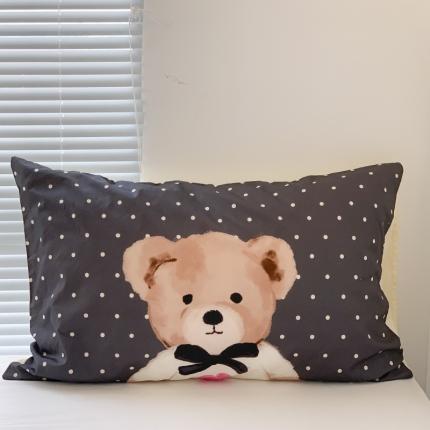 昔可 2023新款全棉大版数码印花单枕套 波点小熊