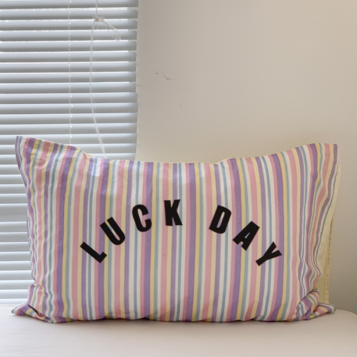 91家纺网 家纺一手货源 找家纺 昔可 2023新款全棉大版数码印花单枕套 彩虹条