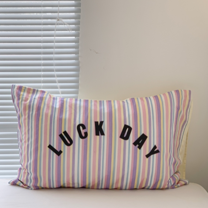 91家纺网 家纺一手货源 找家纺 昔可 2023新款全棉大版数码印花单枕套 彩虹条