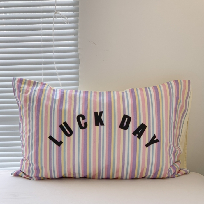 91家纺网 家纺一手货源 找家纺 昔可 2023新款全棉大版数码印花单枕套 彩虹条