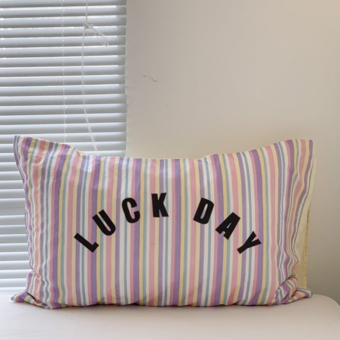 91家纺网 家纺一手货源 找家纺 昔可 2023新款全棉大版数码印花单枕套 彩虹条