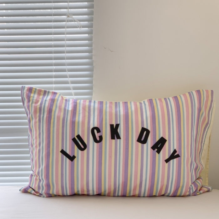 91家纺网 家纺一手货源 找家纺 昔可 2023新款全棉大版数码印花单枕套 彩虹条