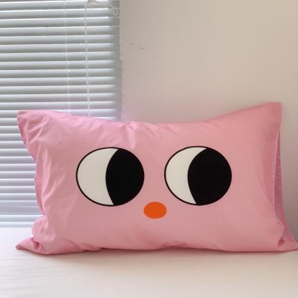 昔可 2023新款全棉大版数码印花单枕套 粉眼睛