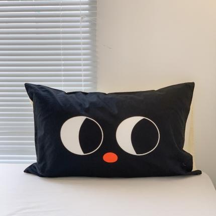 昔可 2023新款全棉大版数码印花单枕套 黑眼睛