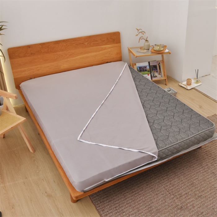 91家纺网 家纺一手货源 找家纺 凌云 2025新款棉加绒全棉宝宝绒大床款床垫套 简约灰