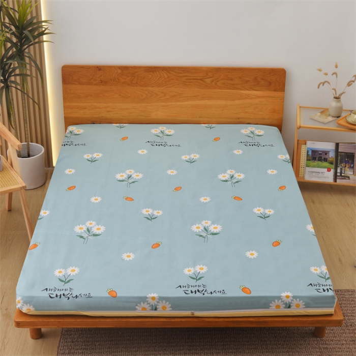 91家纺网 家纺一手货源 找家纺 凌云 2025新款棉加绒全棉宝宝绒大床款床垫套 小雏菊