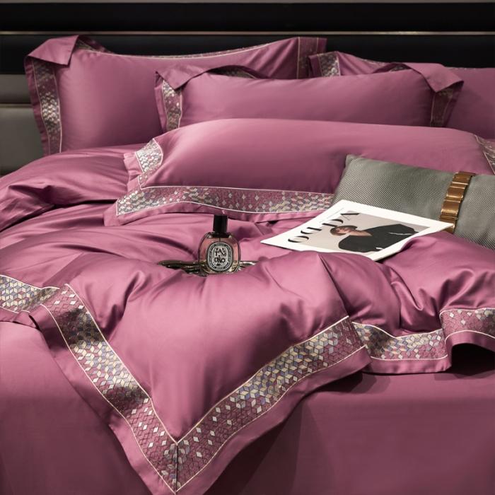 91家纺网 家纺一手货源 找家纺 新款100支长绒棉宽边刺绣套件