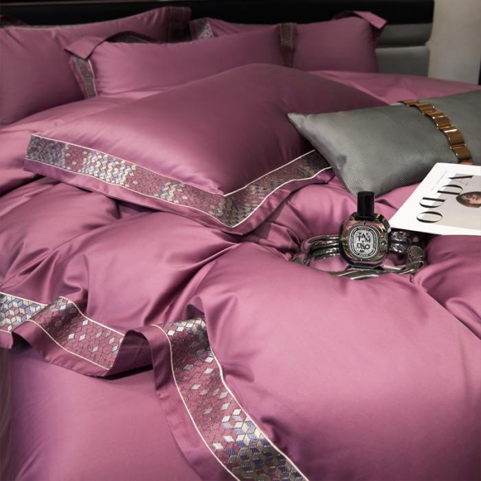 91家纺网 家纺一手货源 找家纺 新款100支长绒棉宽边刺绣套件