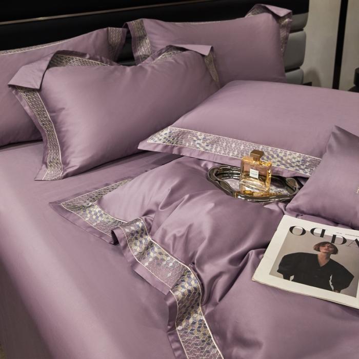 91家纺网 家纺一手货源 找家纺 新款100支长绒棉宽边刺绣套件