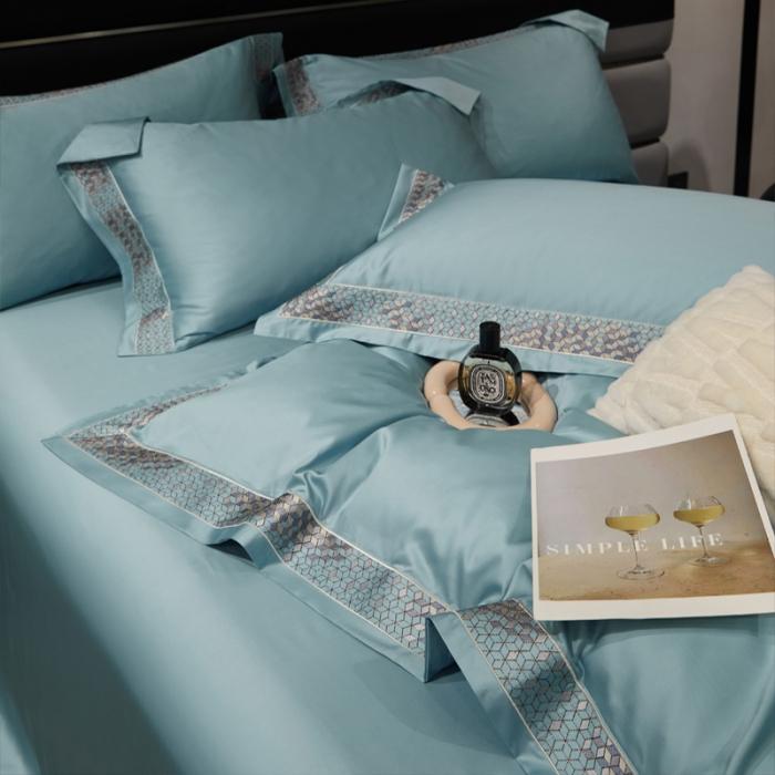 91家纺网 家纺一手货源 找家纺 新款100支长绒棉宽边刺绣套件