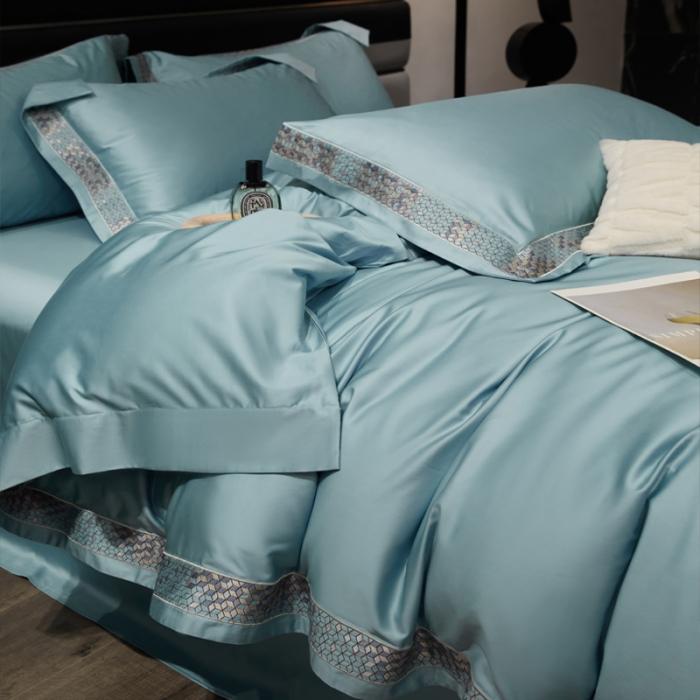 91家纺网 家纺一手货源 找家纺 新款100支长绒棉宽边刺绣套件