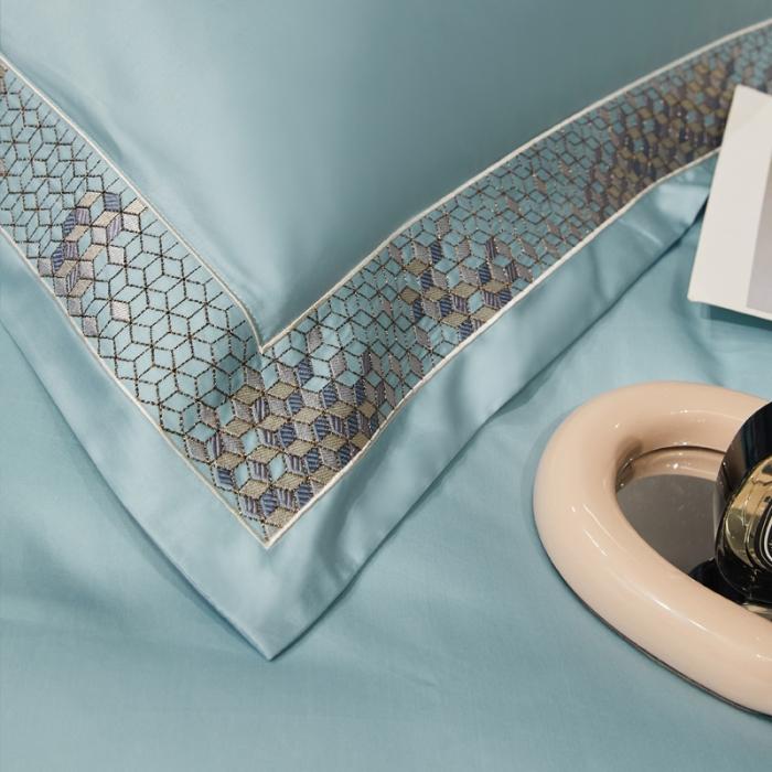 91家纺网 家纺一手货源 找家纺 新款100支长绒棉宽边刺绣套件