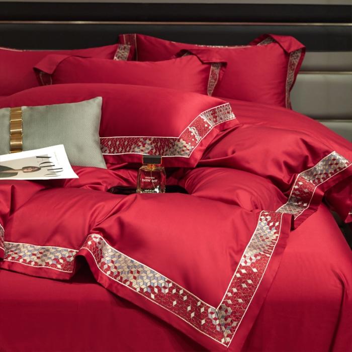 91家纺网 家纺一手货源 找家纺 新款100支长绒棉宽边刺绣套件