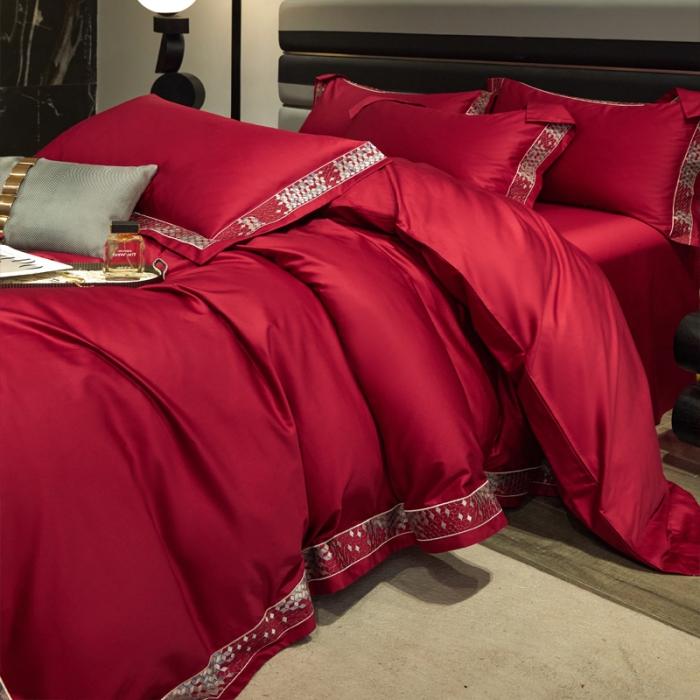 91家纺网 家纺一手货源 找家纺 新款100支长绒棉宽边刺绣套件