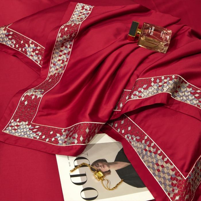 91家纺网 家纺一手货源 找家纺 新款100支长绒棉宽边刺绣套件