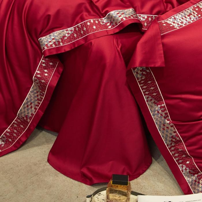 91家纺网 家纺一手货源 找家纺 新款100支长绒棉宽边刺绣套件