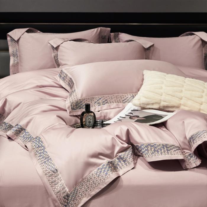 91家纺网 家纺一手货源 找家纺 新款100支长绒棉宽边刺绣套件