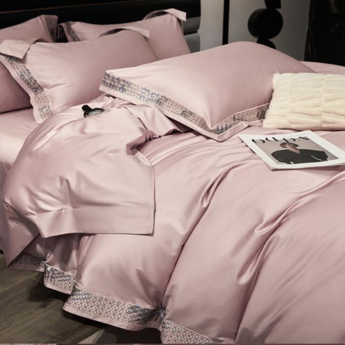 91家纺网 家纺一手货源 找家纺 新款100支长绒棉宽边刺绣套件