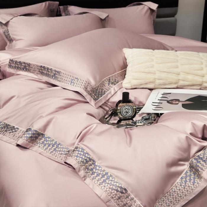 91家纺网 家纺一手货源 找家纺 新款100支长绒棉宽边刺绣套件