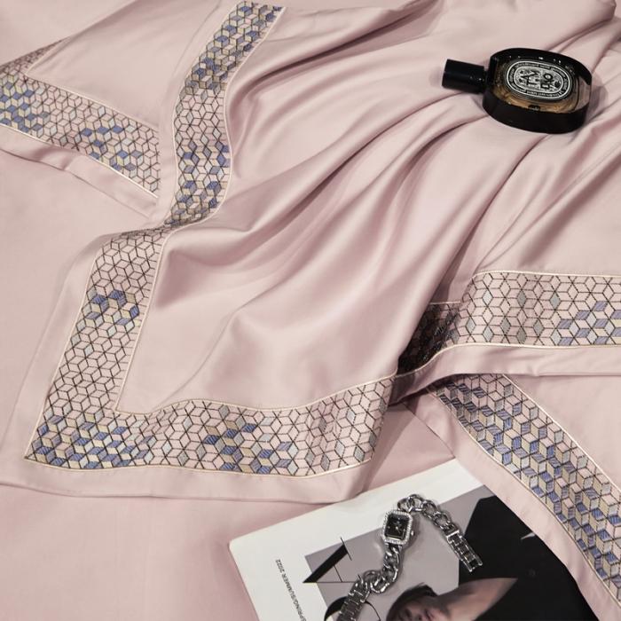 91家纺网 家纺一手货源 找家纺 新款100支长绒棉宽边刺绣套件