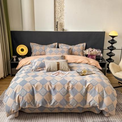 91家纺网 家纺一手货源 找家纺 凌鼎 2025新款喷气加厚磨毛四件套系列1 莫奈灰