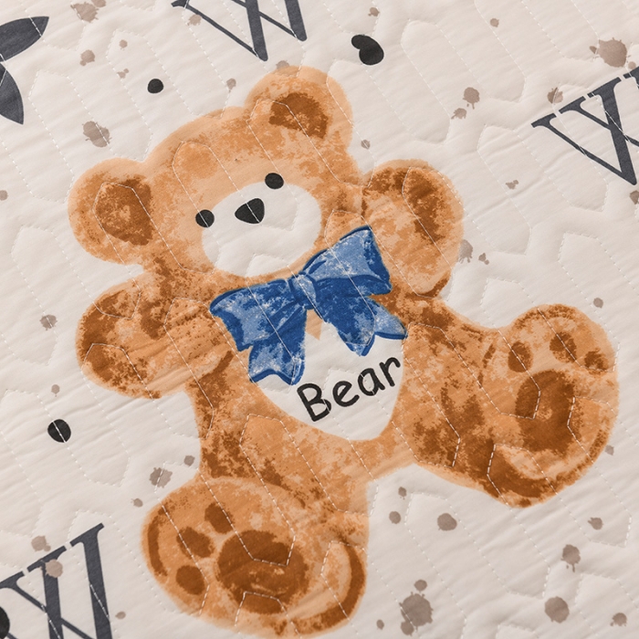 91家纺网 家纺一手货源 找家纺 恋绒 2023新款全棉护理垫防水隔尿垫姨妈垫床盖 潮流小熊