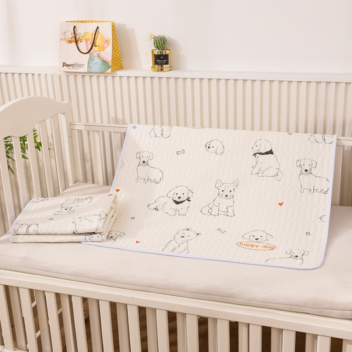 91家纺网 家纺一手货源 找家纺 恋绒 2023新款全棉护理垫防水隔尿垫姨妈垫床盖 宠物派对