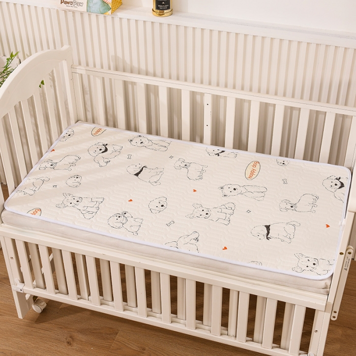 91家纺网 家纺一手货源 找家纺 恋绒 2023新款全棉护理垫防水隔尿垫姨妈垫床盖 宠物派对