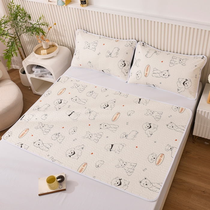 91家纺网 家纺一手货源 找家纺 恋绒 2023新款全棉护理垫防水隔尿垫姨妈垫床盖 宠物派对