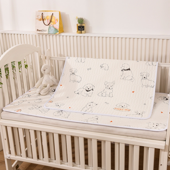 91家纺网 家纺一手货源 找家纺 恋绒 2023新款全棉护理垫防水隔尿垫姨妈垫床盖 宠物派对