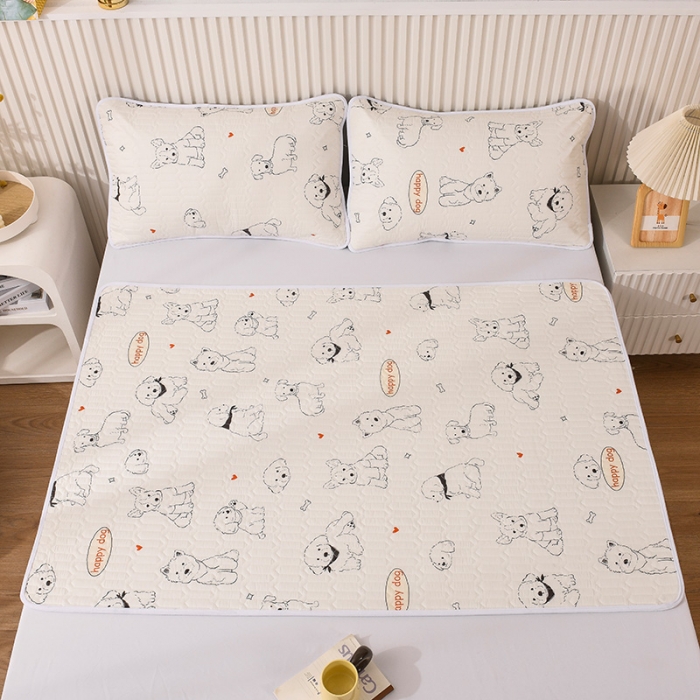 91家纺网 家纺一手货源 找家纺 恋绒 2023新款全棉护理垫防水隔尿垫姨妈垫床盖 宠物派对