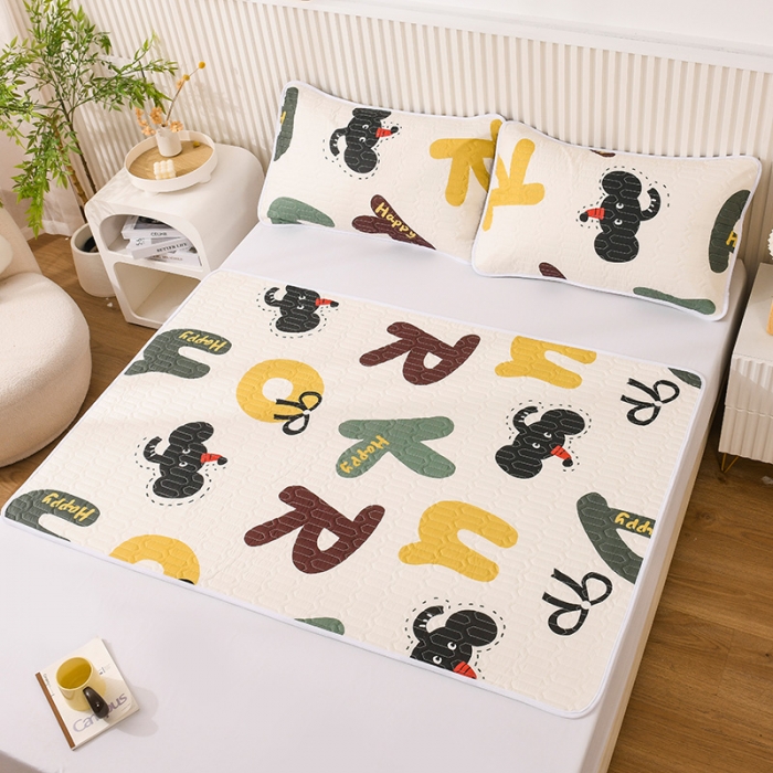 91家纺网 家纺一手货源 找家纺 恋绒 2023新款全棉护理垫防水隔尿垫姨妈垫床盖 动感字母