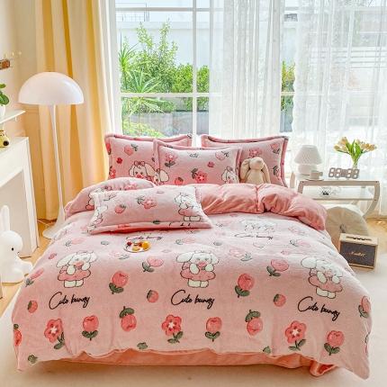 91家纺网 家纺一手货源 找家纺 （总）宜家坊 2023新款高克重立体雪花绒四件套 系列二