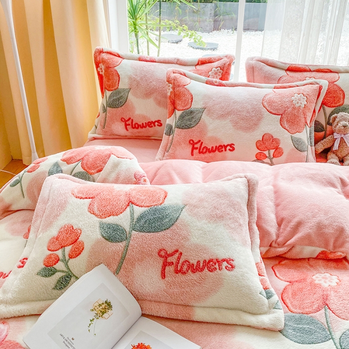 91家纺网 家纺一手货源 找家纺 （总）宜家坊 2023新款高克重立体雪花绒四件套 系列二