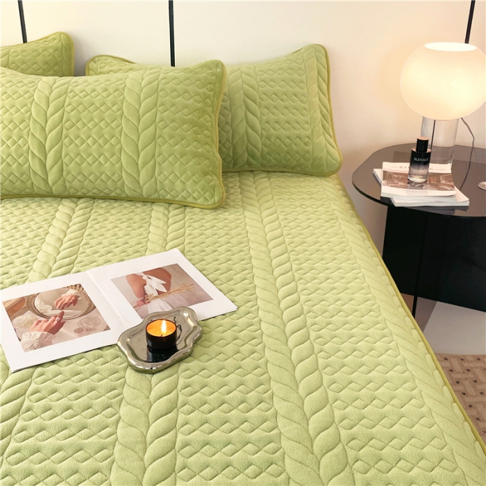 91家纺网 家纺一手货源 找家纺 梦舒羽 2025新款牛奶绒夹棉轻奢枕套枕芯套枕头套 轻奢-抹茶绿