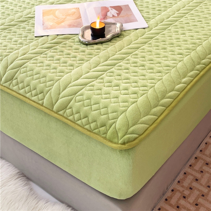 91家纺网 家纺一手货源 找家纺 梦舒羽 2025新款牛奶绒夹棉轻奢枕套枕芯套枕头套 轻奢-抹茶绿