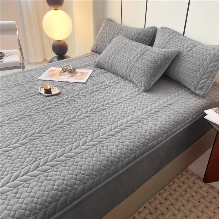 91家纺网 家纺一手货源 找家纺 梦舒羽 2025新款牛奶绒夹棉轻奢枕套枕芯套枕头套 轻奢-星辰灰