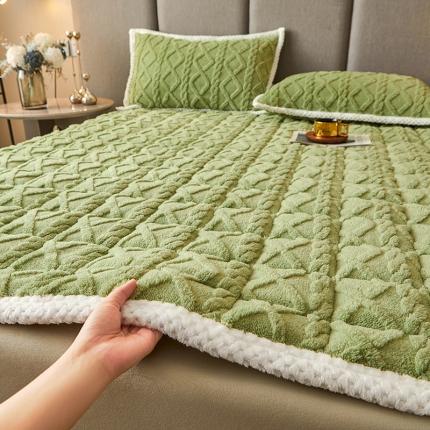 尚舒雅 塔芙蓉牛奶绒床垫软垫法兰绒垫子宿舍床褥 宽边—绿色