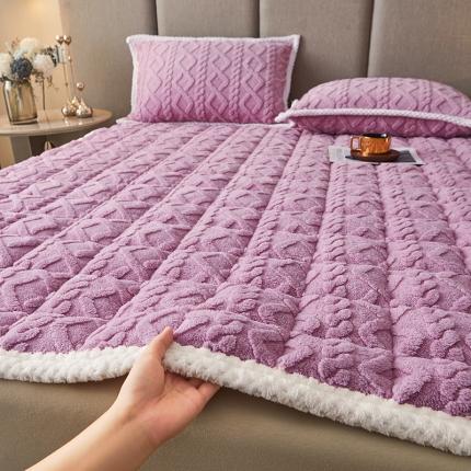 尚舒雅 塔芙蓉牛奶绒床垫软垫法兰绒垫子宿舍床褥 宽边—紫色