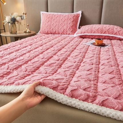 尚舒雅 塔芙蓉牛奶绒床垫软垫法兰绒垫子宿舍床褥 宽边—粉色